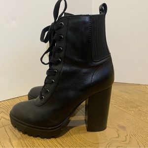 Steve Madden Black Leather High Heel Boots